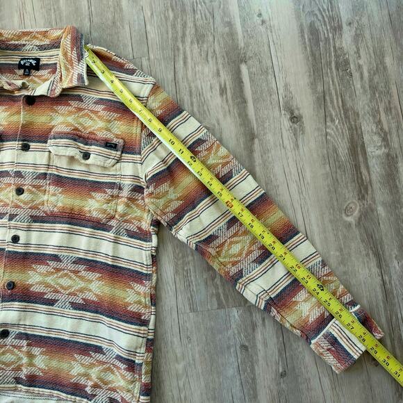 Billabong Men’s Furnace Fleece Shacket Sz M Aztec Southwestern Button Up Jacket - Picture 7 of 12